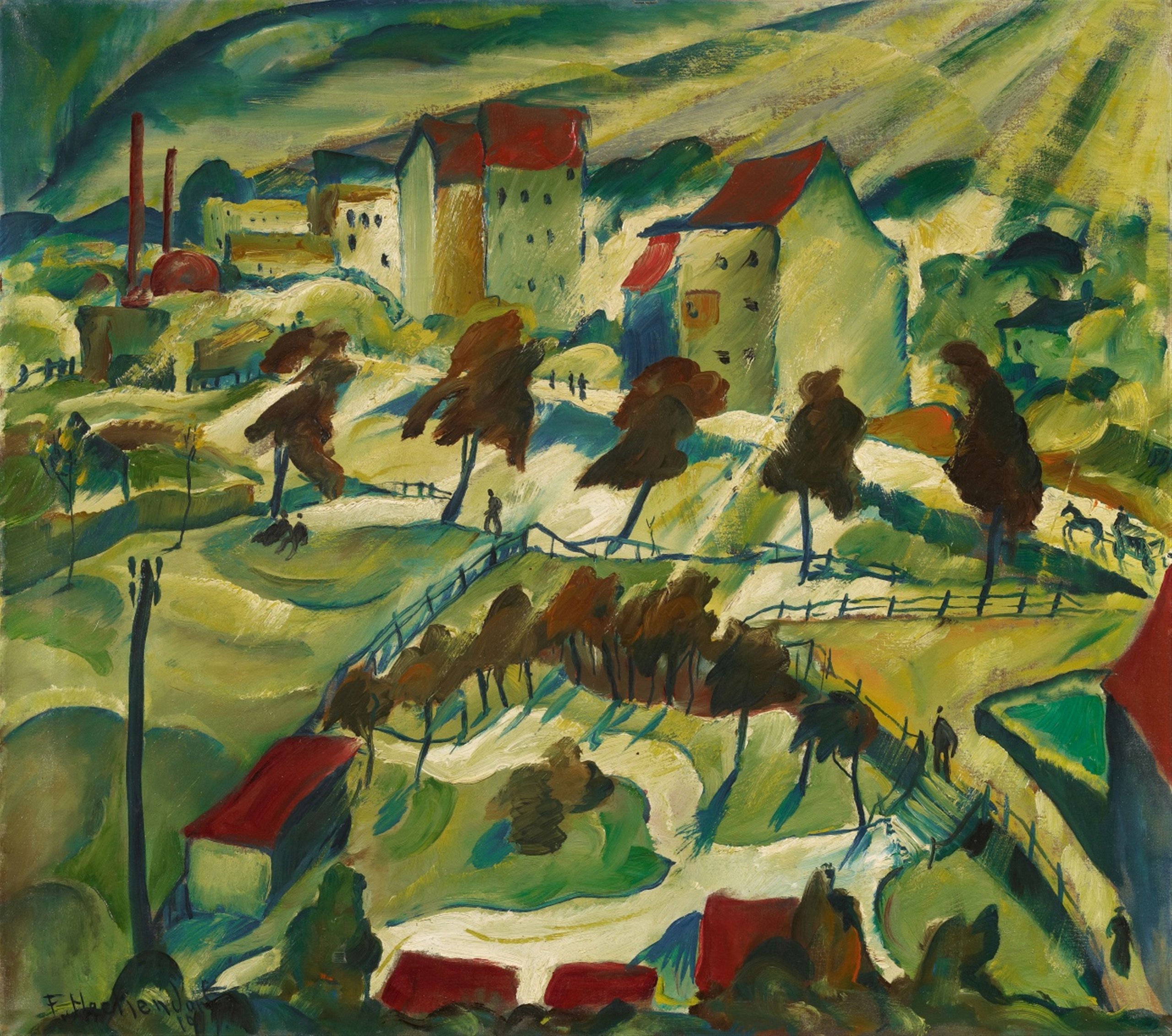 Franz Heckendorf Vorstadt Landschaft 1919
